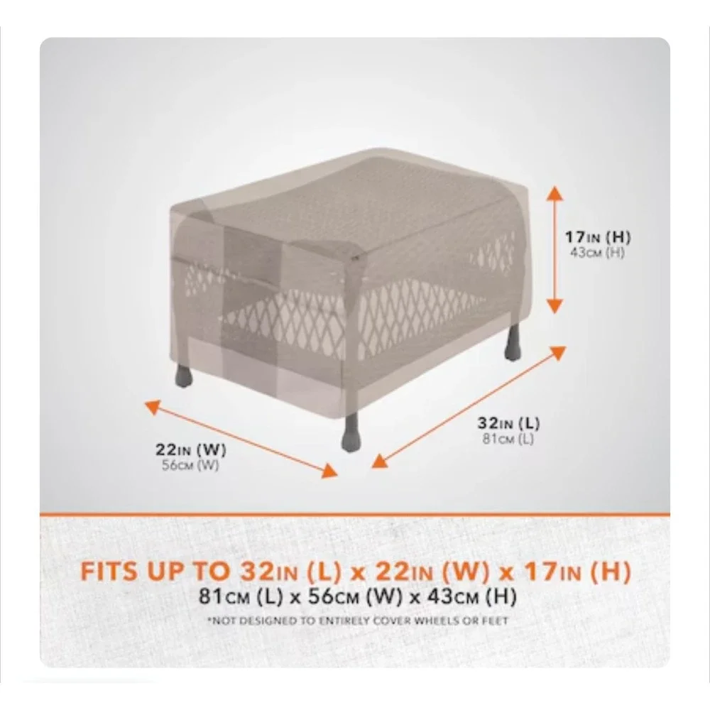 Modern Leisure Monterey Patio Fire Pit Ottoman CoverBeige Waterproof UVResistant